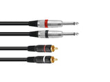 OMNITRONIC Adapter Cable 2xJack/2xRCA 1.5m bk