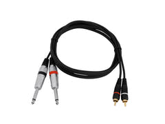 OMNITRONIC Adapterkabel 2xJack/2xRCA 1.5m bk