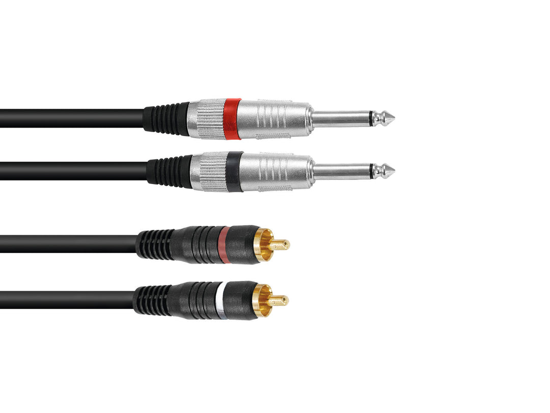 OMNITRONIC Adapterkabel 2xJack/2xRCA 3m bk