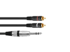 OMNITRONIC adapterkabel Jack stereo/2xRCA 1.5 m