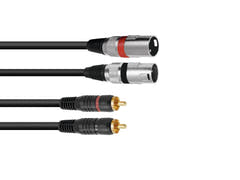 OMNITRONIC adapterkabel 2xXLR(M)/2xRCA 1.5 m bk