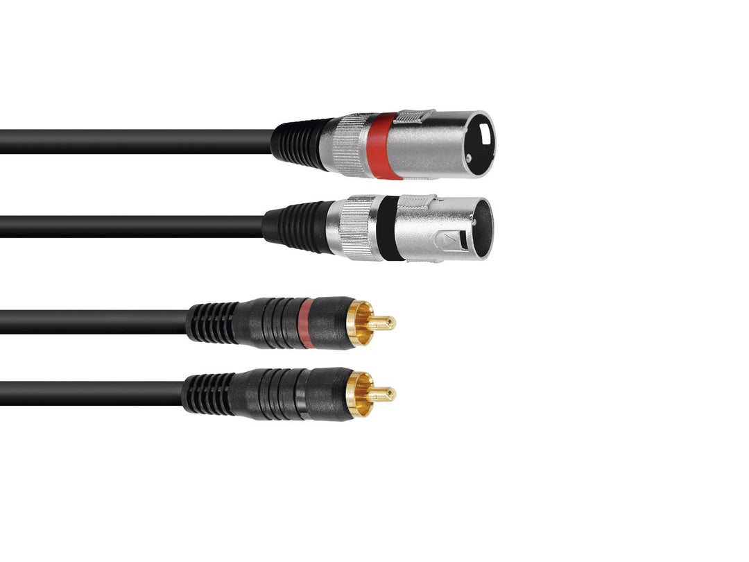 OMNITRONIC adapterkabel 2xXLR(M)/2xRCA 1.5 m bk