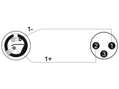 OMNITRONIC Adapterkabel högtalare(F)/XLR(M) 1 m bk