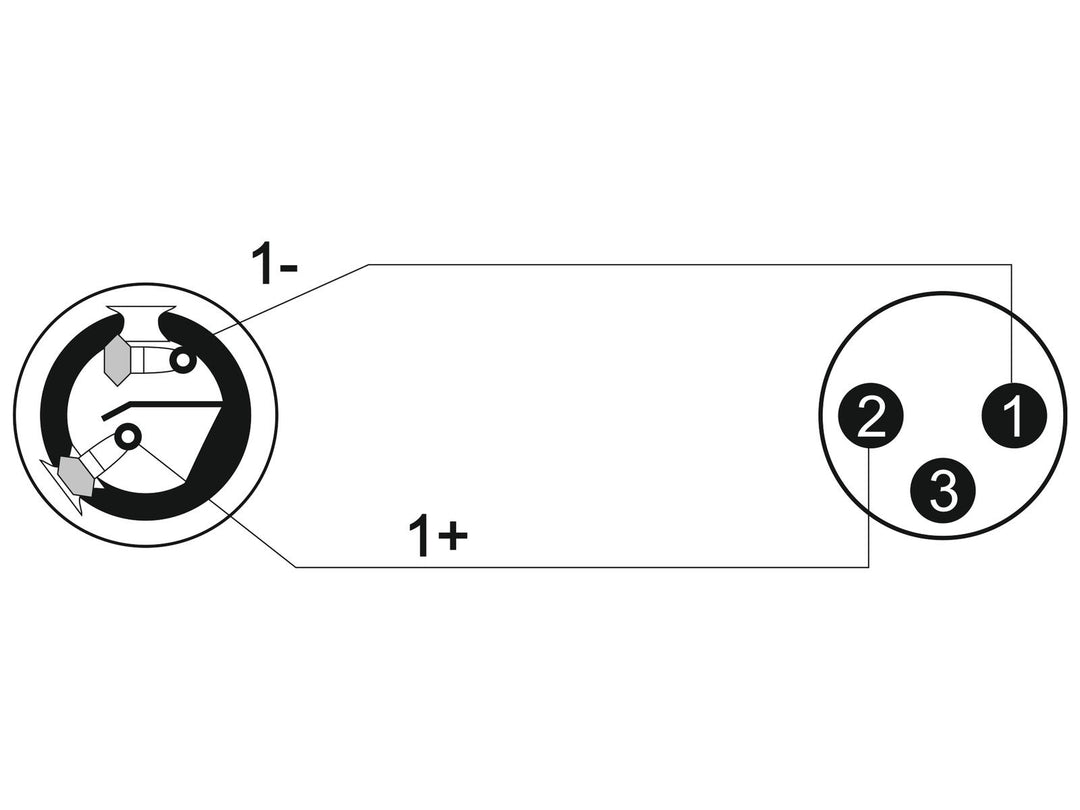 OMNITRONIC Adapterkabel högtalare(F)/XLR(M) 1 m bk