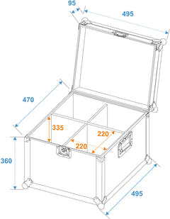 ROADINGER Flightcase EP-56 4x PAR-56 Spot lång
