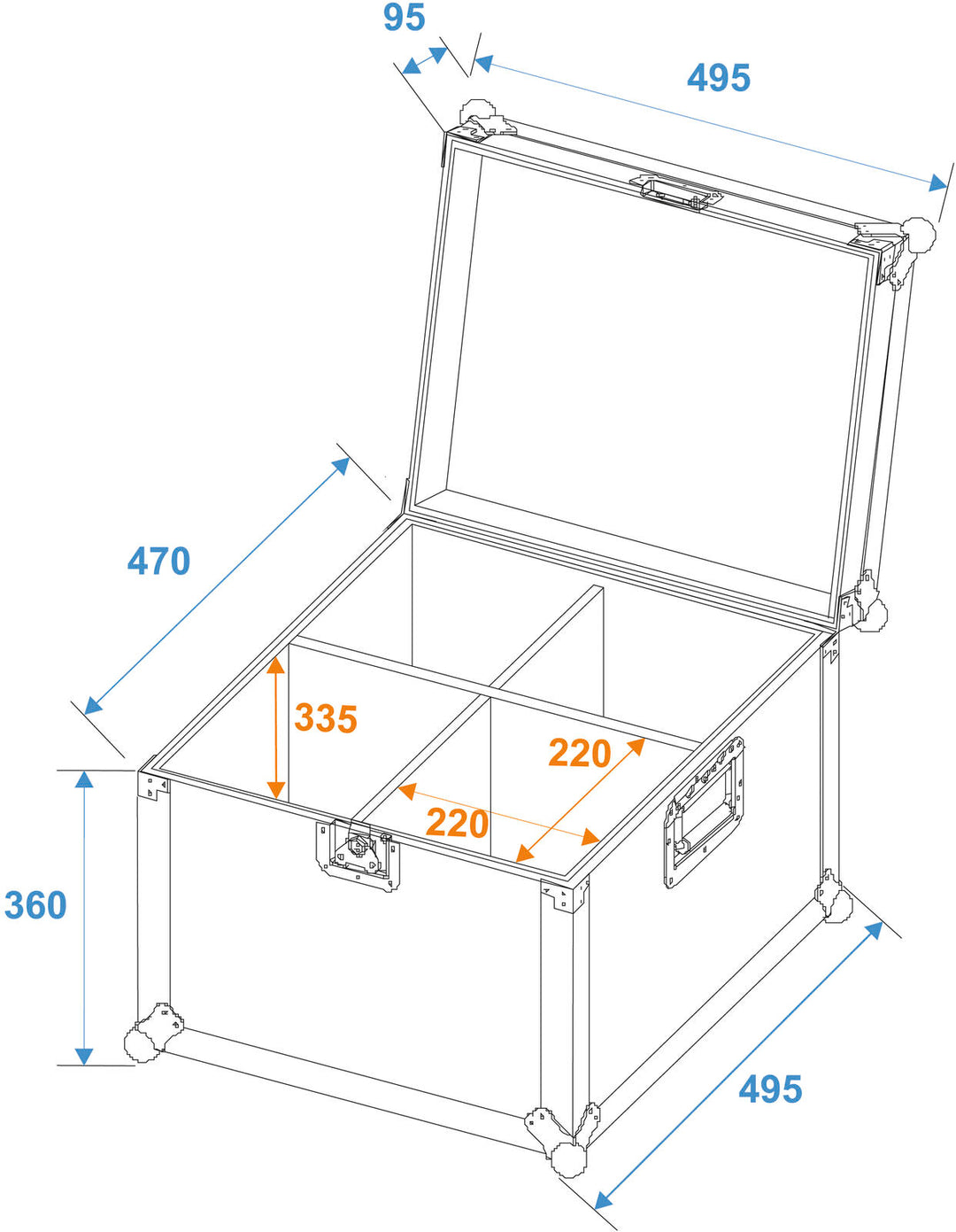 ROADINGER Flightcase EP-56 4x PAR-56 Spot lång