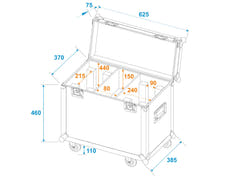 ROADINGER flightcase för 2x TMH-X12 med hjul