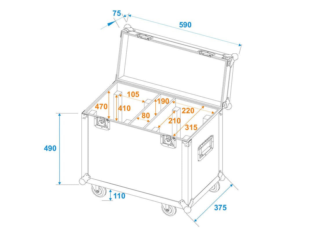 ROADINGER Flightcase 2x TMH-XB-280