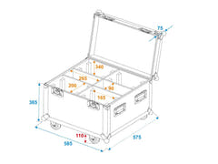 ROADINGER flightcase 4x TMH-S90/H90/B90