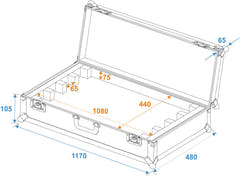 ROADINGER Flightcase EC-B252 4x LED BAR-252 RGB