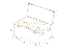 ROADINGER Flightcase 2x THA-250F med hjul