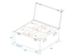 ROADINGER Flightcase 4x THA-250F med hjul