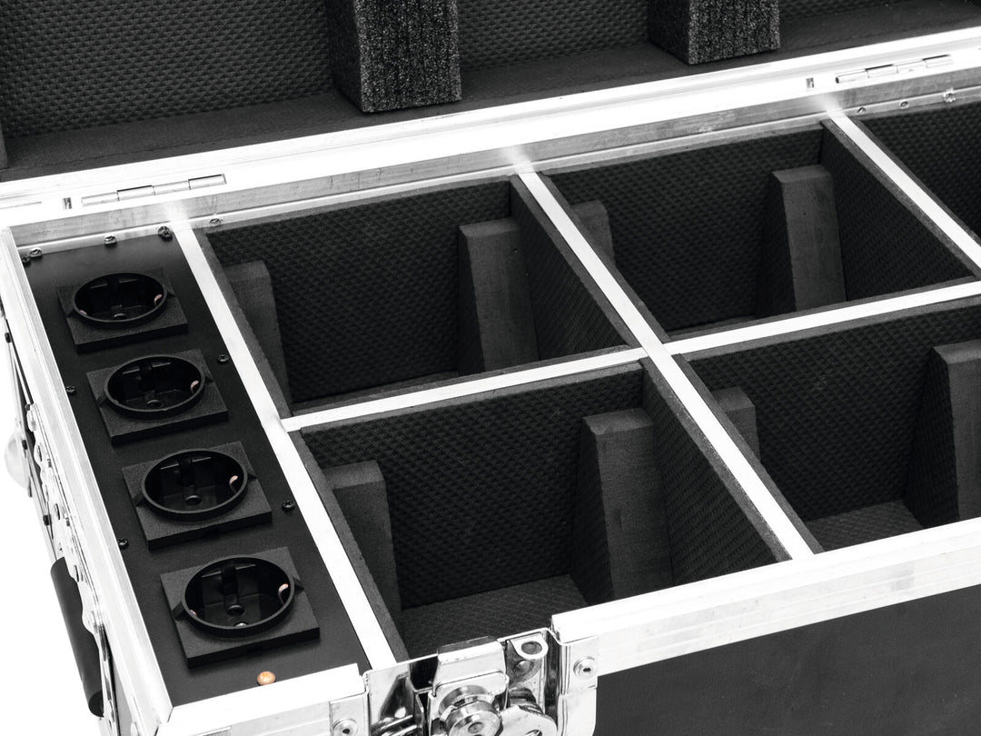 ROADINGER Flightcase 4x AKKU TL-3 Trusslight QuickDMX med laddningsfunktion