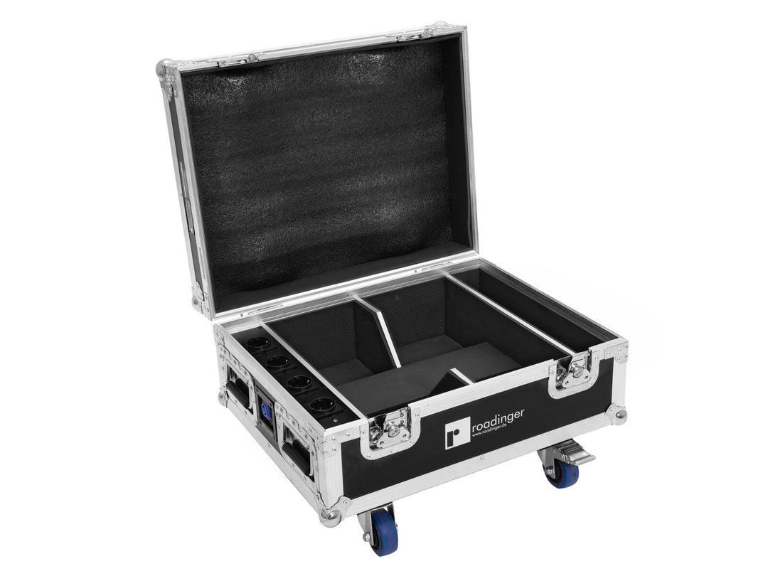 ROADINGER Flightcase 4x AKKU IP UP-4 QuickDMX med laddningsfunktion