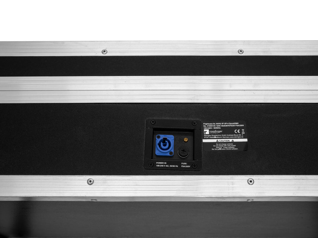 ROADINGER Flightcase 8x AKKU IP UP-4 QuickDMX med laddningsfunktion