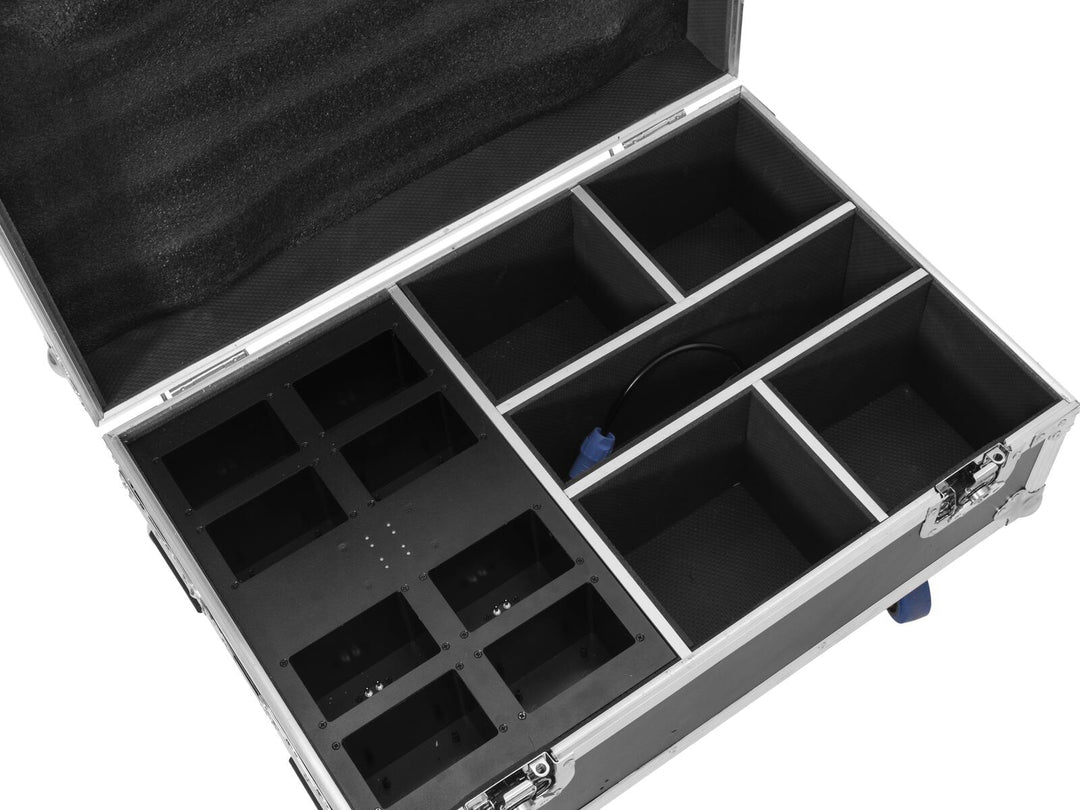 ROADINGER Flightcase 4x AKKU IP UP-4 Plus HCL Spot WDMX med laddningsfunktion