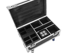 ROADINGER Flightcase 4x AKKU IP UP-4 Plus HCL Spot WDMX med laddningsfunktion
