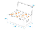 ROADINGER Flightcase 4x LED 4/7C-12 Silent Slim Spot