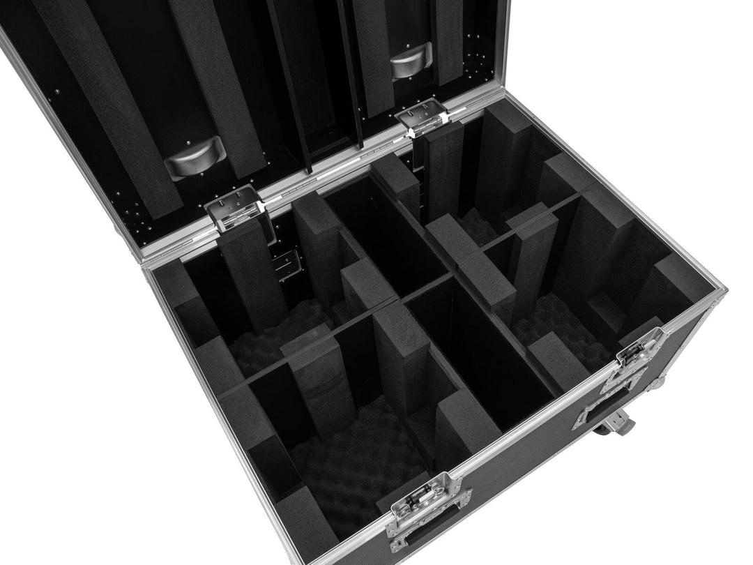 ROADINGER Flightcase 4x LED TMH-X4 med hjul