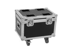 ROADINGER Flightcase 4x LED TMH-13/17/S30/W36 med hjul