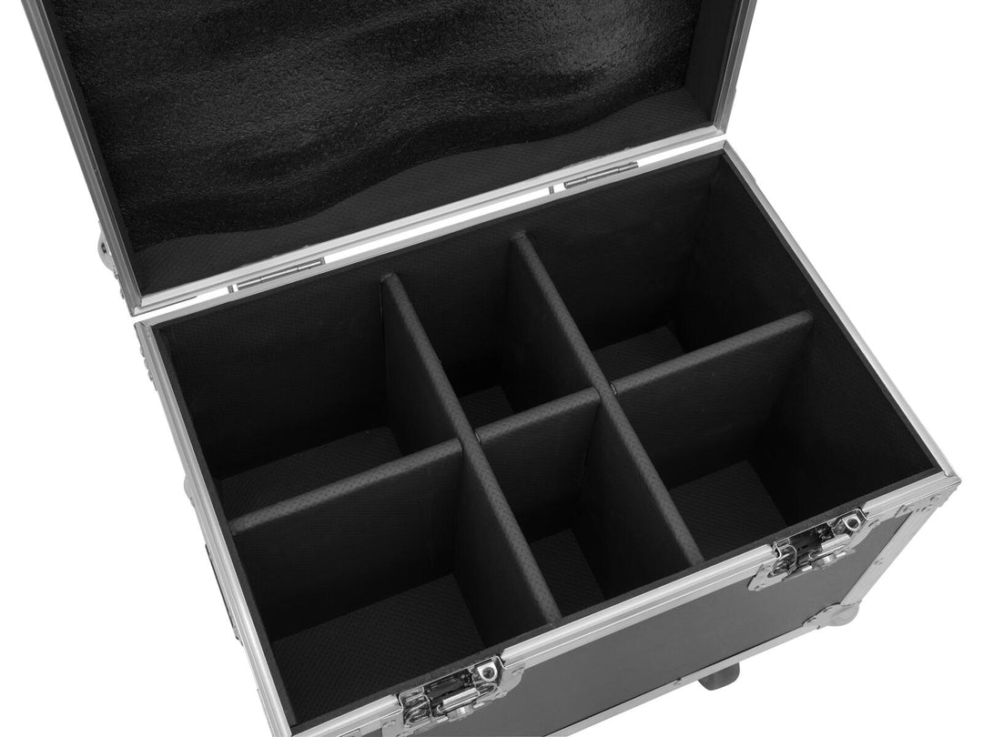 ROADINGER Flightcase 4x LED TMH-13/17/S30/W36 med hjul