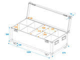 ROADINGER Flightcase för 8x LED IP PAR 12x8W QCL/12x9 SQL Spot med hjul