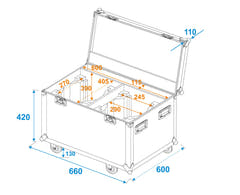 ROADINGER Flightcase 2x EYE-1940 med hjul