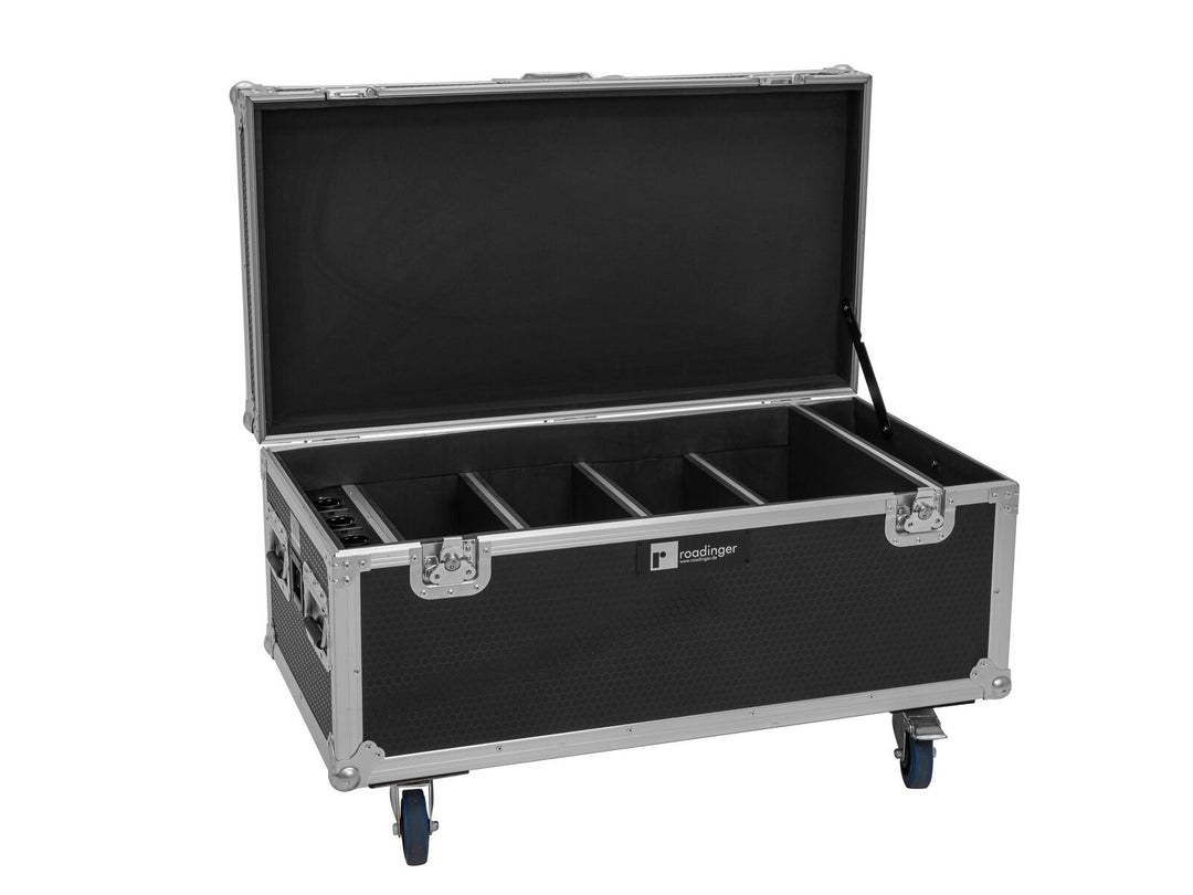 ROADINGER Flightcase 4x AKKU Multiflood IP 8x10W RGBW Wash CRMX med laddningsfunktion
