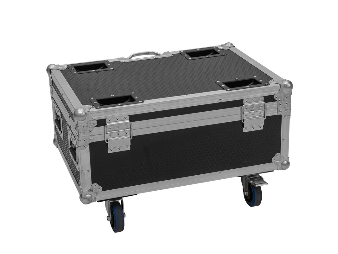ROADINGER Flightcase 6x AKKU IP TL-3 QCL Trusslight CRMX med laddningsfunktion och hjul