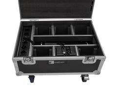 ROADINGER Flightcase 6x AKKU IP TL-3 QCL Trusslight CRMX med laddningsfunktion och hjul