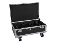 ROADINGER Flightcase 6x AKKU UP-4 QCL Spot QuickDMX MK2 med laddningsfunktion och hjul