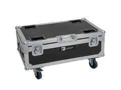 ROADINGER Flightcase 6x AKKU UP-4 QCL Spot QuickDMX MK2 med laddningsfunktion och hjul