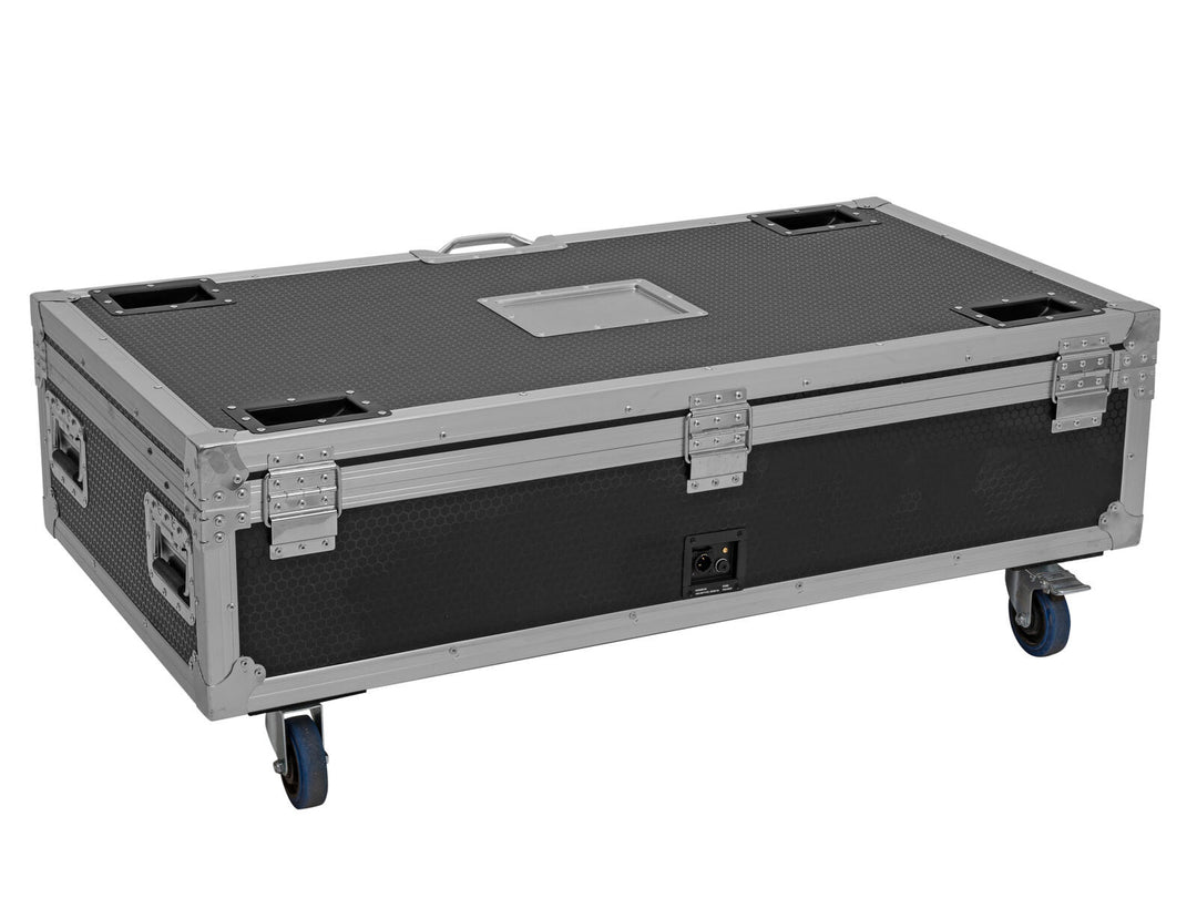 ROADINGER Flightcase 8x AKKU IP Pixel Tube 360° PRO CRMX med laddningsfunktion och hjul