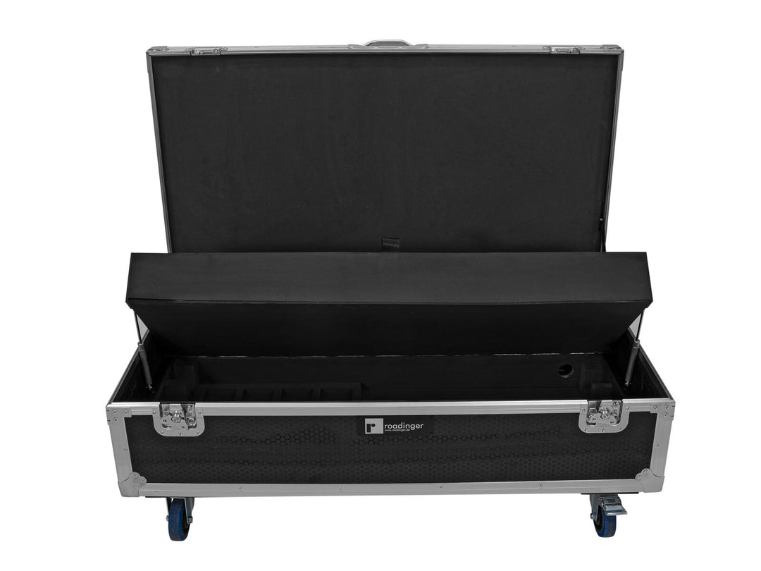 ROADINGER Flightcase 8x AKKU IP Pixel Tube 360° PRO CRMX med laddningsfunktion och hjul