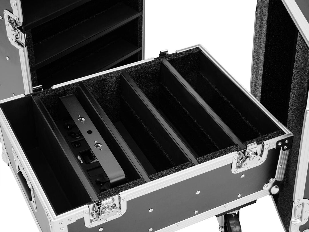 ROADINGER Flightcase för 8x IP PIX Strobe RGB CW+WW med hjul