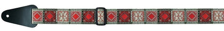 Fire & Stone Folk Jacquard gitarrrem, röd, silver och svart