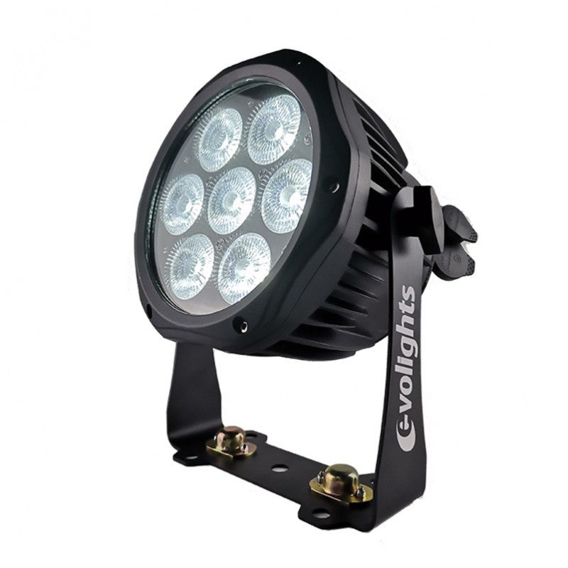 EVOLIGHTS GLACIER 7 LED PAR 7x10W RGBWA-UV IP65 utomhusscensbelysning
