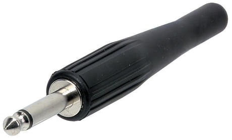 GEWA 6,3 mm mono-jackkontakt med lång gummihylsa