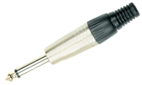 GEWA 6,3 mm mono-jackkontakt med kabelavlastning