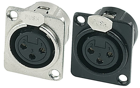 GEWA XLR-honkontakt för fast installation, nickel