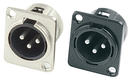 GEWA XLR-honkontakt för fast installation, nickel