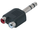 GEWA adapter 2 x cinch-hona till 6,3 mm stereo-jack