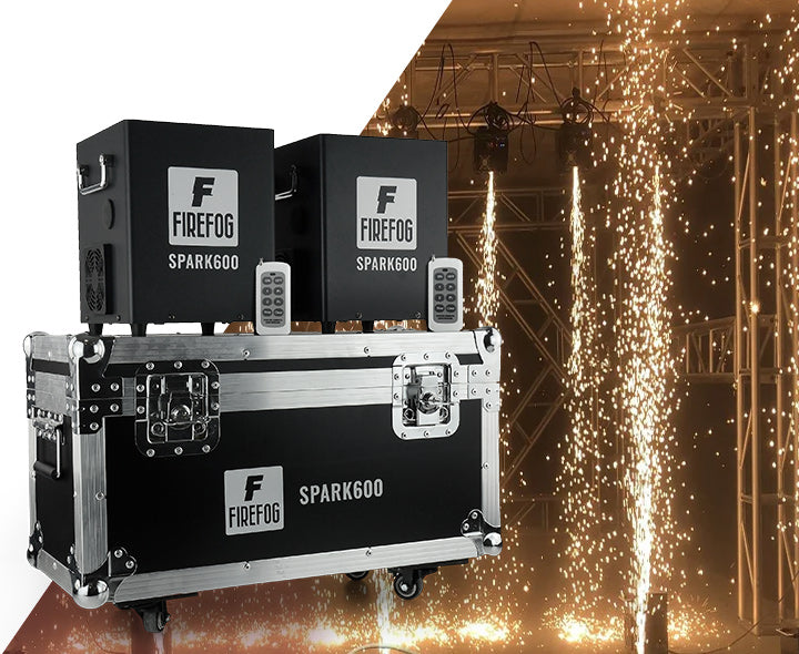 Firefog SPARK600 gnistmaskin, set med 2 maskiner och case