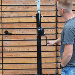 Hardman LS4 wind-up-ljusstativ med dubbel tvärstång, 1,7 till 4,3 m
