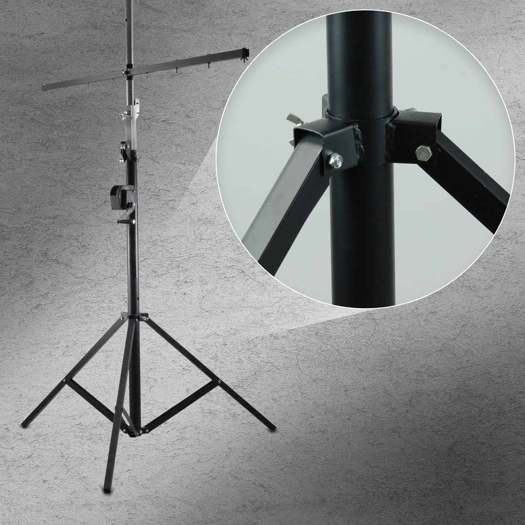 Hardman LS4 wind-up-ljusstativ med dubbel tvärstång, 1,7 till 4,3 m