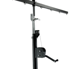 Hardman LS4 wind-up-ljusstativ med dubbel tvärstång, 1,7 till 4,3 m