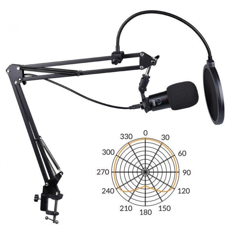 DNA CM USB KIT Kondensator USB Mikrofon med Boom Arm og Popfilter