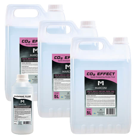 3 x 5L rökvätska (CO2 Effekt) + 250ml Rengöringsvätska
