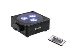 EUROLITE Set 4x AKKU Flat Light 3 bk + Soft Bag