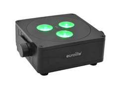 EUROLITE Set 8x AKKU IP Flat Light 3 bk + Plastic case med trolley